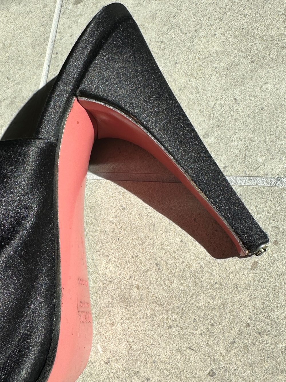 Prada Black Satin Open-Toe Mules with Pink Insole sz 37 - Picture 4 of 5